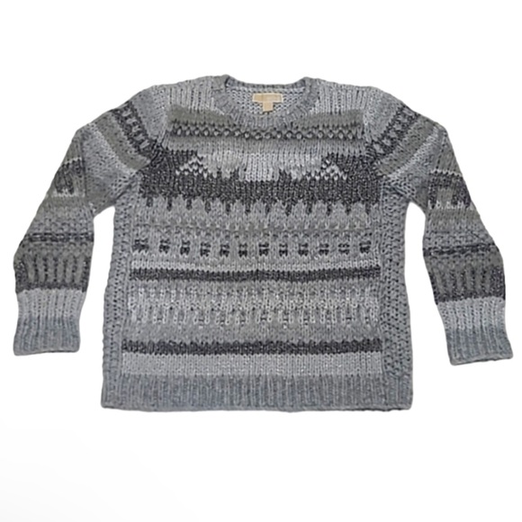 Michael Kors Pearl Heather Knit Sweater Metallic Boyfriend Slouchy XL EUC - Picture 13 of 13